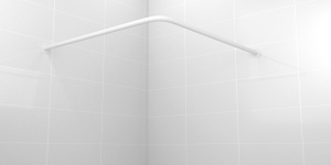 Карниз для душа, поддона 80x80см (Штанга 20мм) Г-образный, угловой. Усиленный. Белый