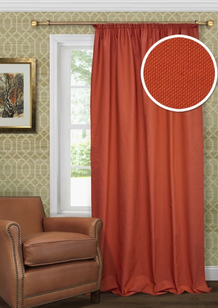 Портьера для спальни Хоста Hosta 140x280 красный