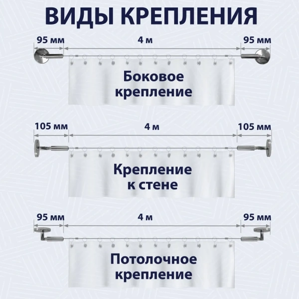 Карниз струнный усиленный 4 м без крючков