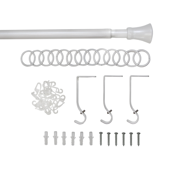 Карниз телескопический однорядный, металл, Гиро, Жемчуг, 160-320см